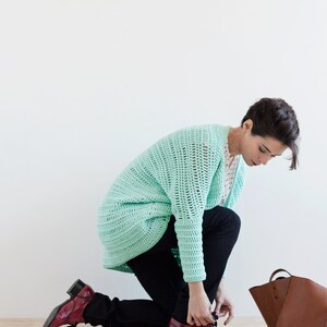 Mint Kimono Jacket Crochet PDF Pattern for Download image 2