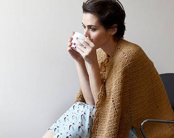 Patrón de capa vintage, PDF, para mujer, patrón de crochet fácil