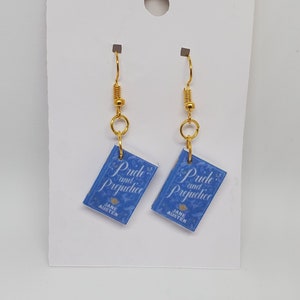 Pride and Prejudice Miniature Book Earrings, Mini Book Earrings, Pride and Prejudice Book Cover, Book Nook, Ready to Ship, MarjorieMae