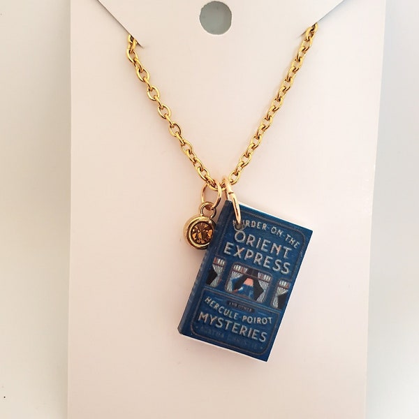 Murder on the Orient Express Mini Book Necklace, Agatha Christie, Miniature Book, Gift, Book Charm, Ready to Ship, Book Nook MarjorieMae