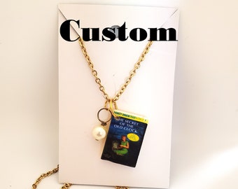 Custom Miniature Book Necklace, Customized Mini Book Necklace, Choose Your Own Book Cover Necklace, Book Nook MarjorieMae