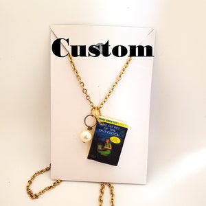 Custom Miniature Book Necklace, Customized Mini Book Necklace, Choose Your Own Book Cover Necklace, Book Nook MarjorieMae