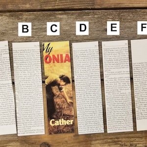My Antonia Book Page Bookmarks, Real Book Page Bookmarks, Willa Cather, Book Nook, Book Excerpt Bookmarks, Book Gift, MarjorieMae