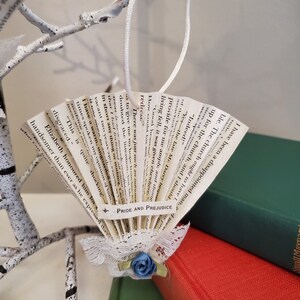 Pride and Prejudice Book Page Fan Ornament Christmas - Etsy