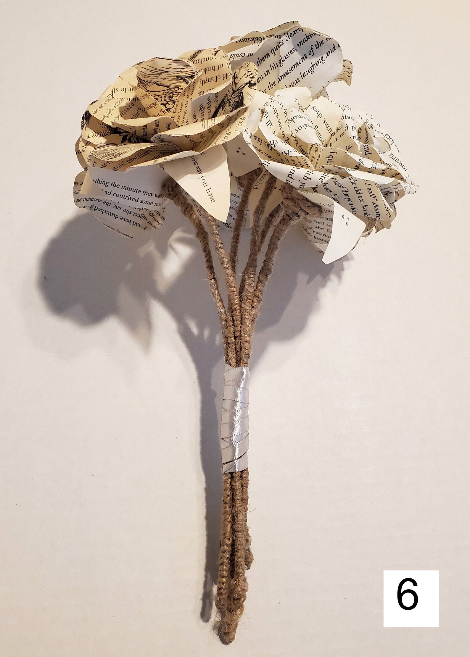 Book Page Flower Bouquet Book Theme Wedding Book Page Rose Etsy