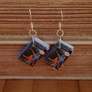 The Hardy Boys Miniature Book Earrings, Mini Book Earrings, The Hardy Boys Book Cover Earrings, Ready to Ship, Book Nook MarjorieMae