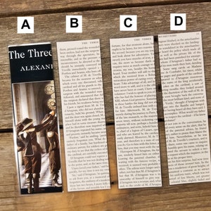 Three Musketeers Book Page Bookmarks, Real Book Page Bookmarks, Alexandre Dumas, Book Nook, Book Excerpt, Book Gift, MarjorieMae