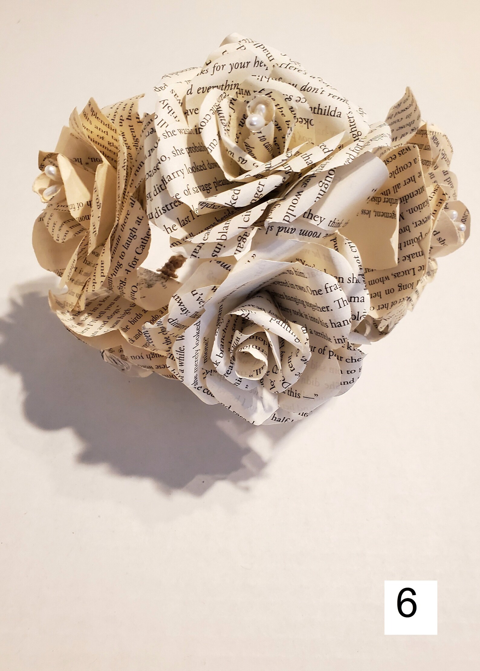 Book Page Flower Bouquet Book Theme Wedding Book Page Rose Etsy