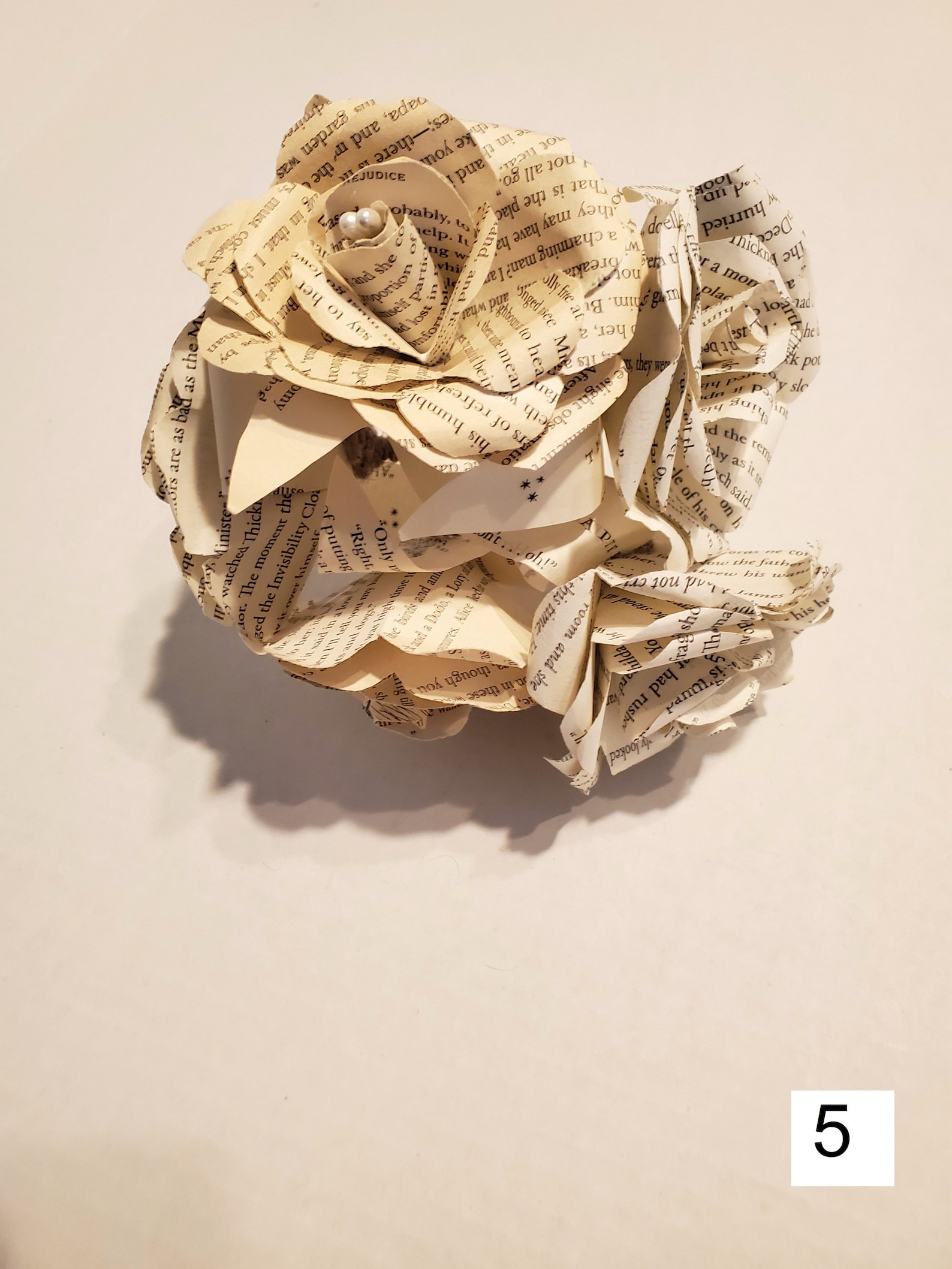 Book Page Flower Bouquet Book Theme Wedding Book Page Rose Etsy