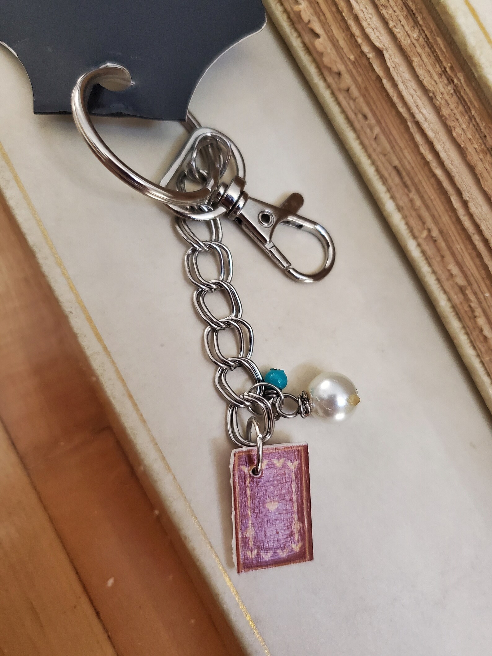 Vintage Book Keychain Mini Book Keychain Reader Keychain Etsy