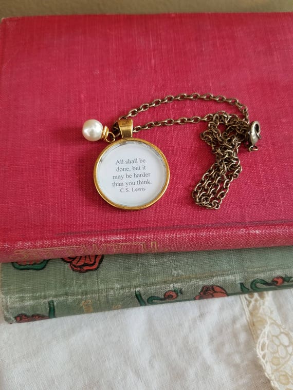 The Lion The Witch And The Wardrobe Quote Necklace C S Lewis Etsy