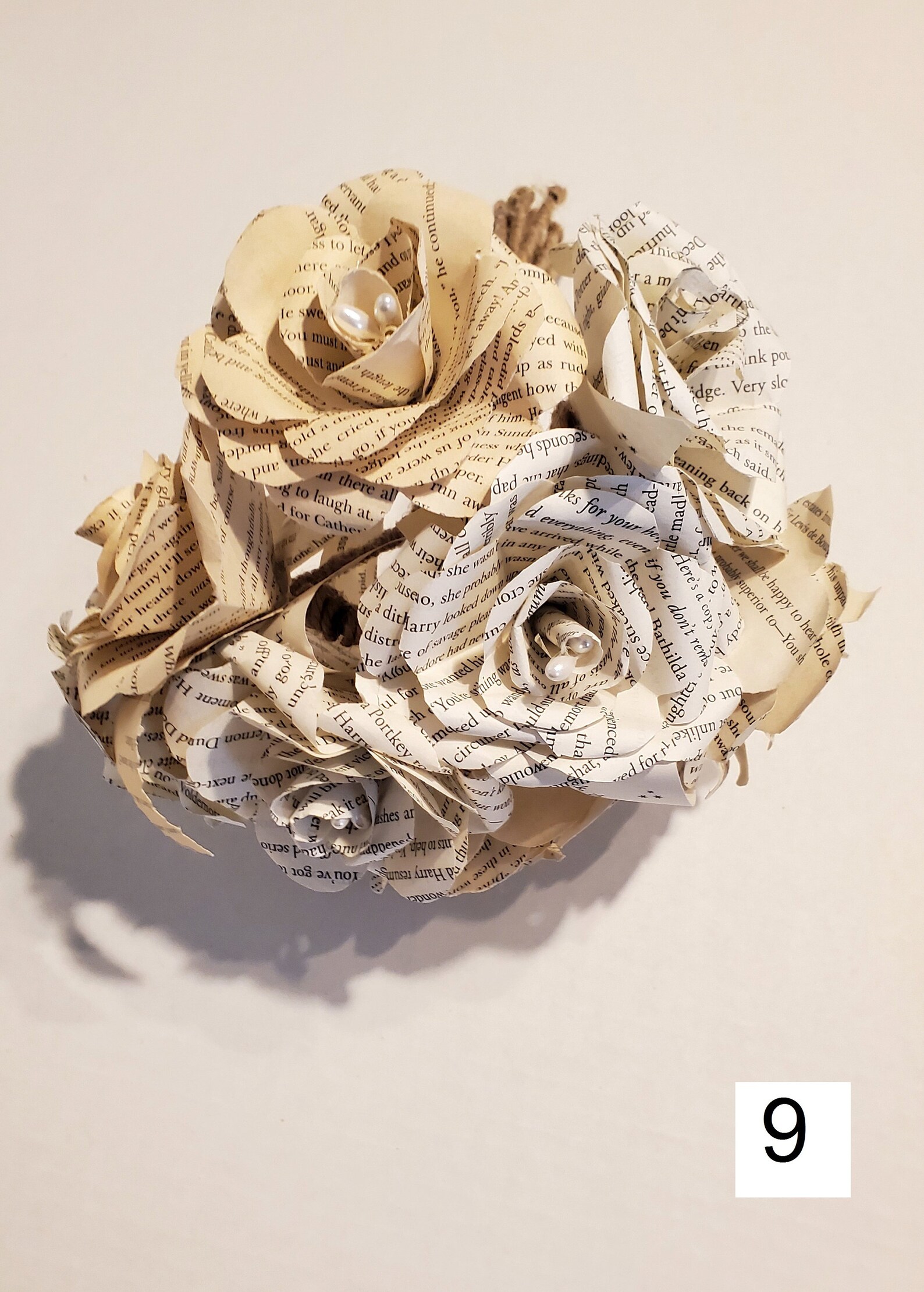 Book Page Flower Bouquet Book Theme Wedding Book Page Rose Etsy