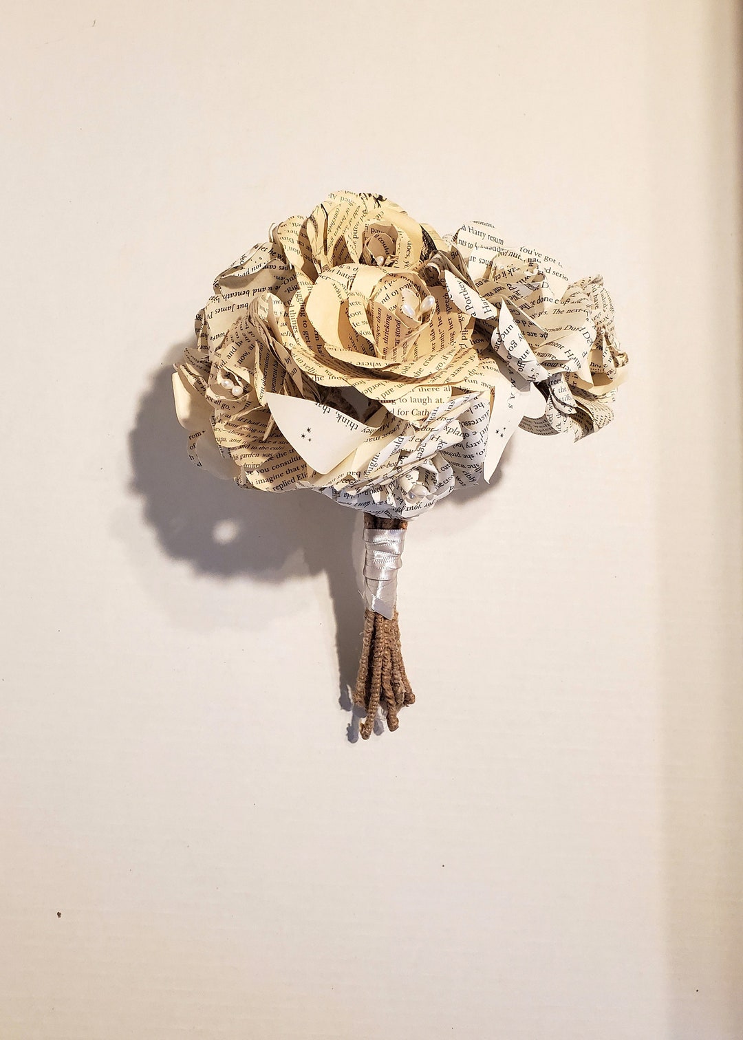 Book Page Flower Bouquet Book Theme Wedding Book Page Rose Etsy