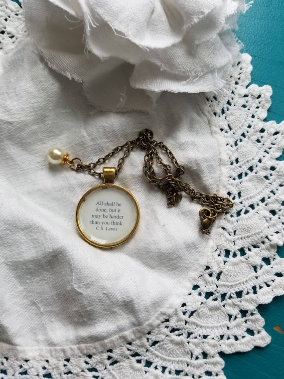 The Lion The Witch And The Wardrobe Quote Necklace C S Lewis Etsy