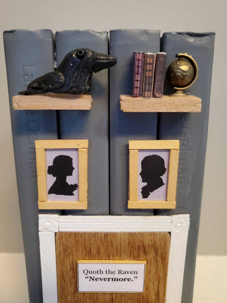 Edgar Allan Poe Inspired Book Nook Door Book Art Book Decor - Etsy
