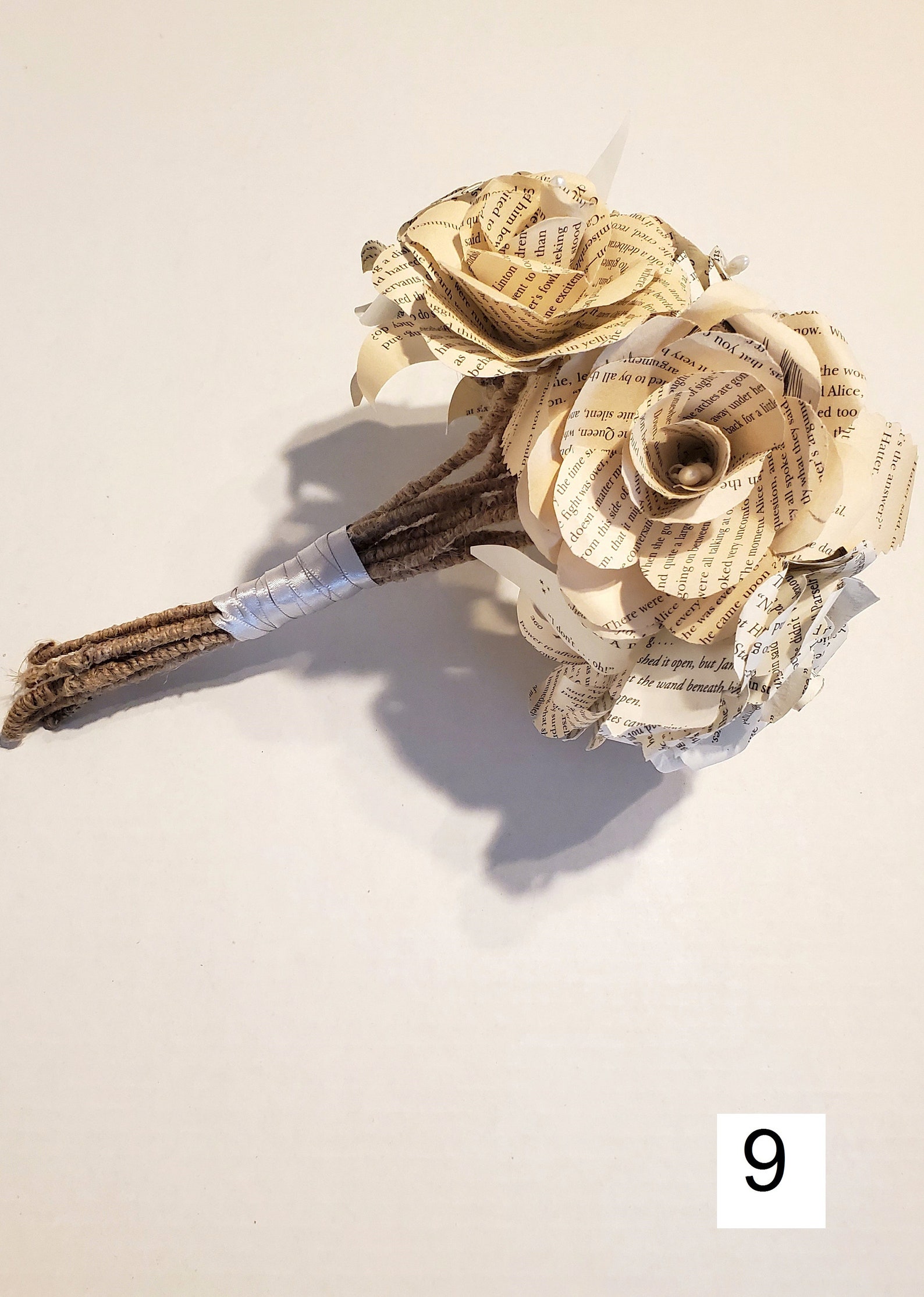 Book Page Flower Bouquet Book Theme Wedding Book Page Rose Etsy