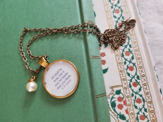 The Lion The Witch And The Wardrobe Quote Necklace C S Lewis Etsy