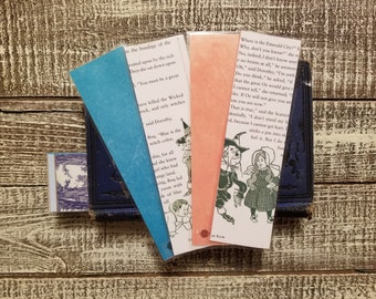 Wizard of Oz Book Page Bookmarks, Real Book Page Bookmarks, L Frank Baum, Book Nook, Book Excerpt Bookmarks, Book Gift, MarjorieMae