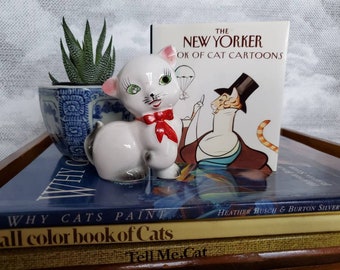 Cat Lady Starter Kit / Expansion Pack, set of 4 vintage books and 1 rescue figurine