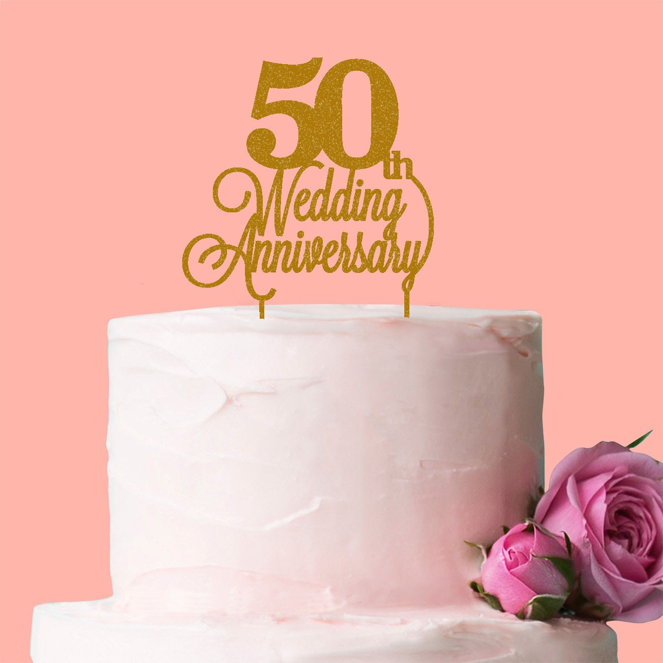 Wedding Anniversary Cake Topper 25th 40th 50th 55th 65th Etsy