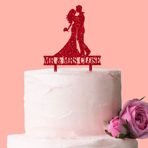 Personalised Glitter Mrs Mrs Cake Name Topper Party Etsy