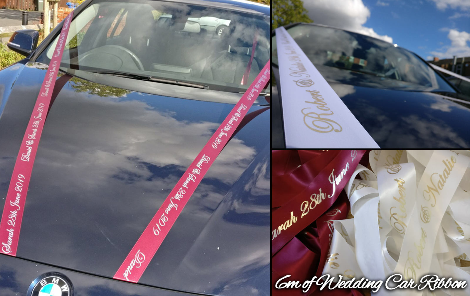 Personalised 6m Wedding Car Ribbon Various Colours Handmande Etsy