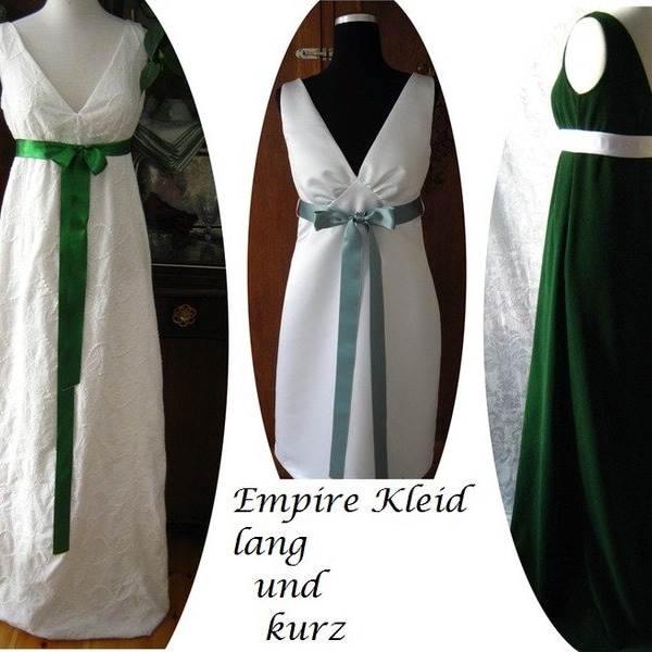 Schnittmuster +Bild-Nähanleitung ebook Empirekleid,Vintagekleid,Retrokleid,Brautkleid,Tanzkleid,Etuikleid,gefüttertes Kleid  Gr.34-44