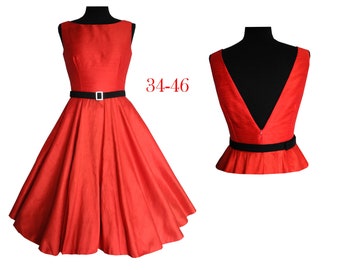 A4/A0-Schnittmuster+Bildnähanleitung Gr.34-46 Petticoatkleid,Tellerrock,ebook,Partykleid,Tanzkleid,50ies,Kleid,Sommerkleid