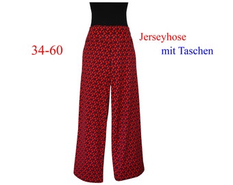 A4/A0 Schnittmuster+Bildnähanleitung 34-60Jerseyhose+Taschen/ ebook,Schnittmuster,Bündchenhose,Schlupfhose,Damenhose,Sommerhose,Hose