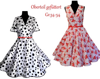 A4/A0 sewing pattern + picture sewing instructions ebook petticoat dress 34-54 dress, 50ies, women's dress, vintage dress, 50s, summer dress, dress, party dress
