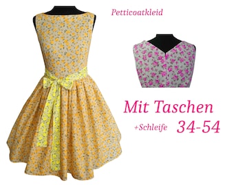 Schnittmuster+Bildnähanleitung ebook Petticoatkleid, Kleid, 50ies Kleid, 50er Jahre Kleid,Retrokleid,Vintagekleid,Kleid, große Größen 34-54