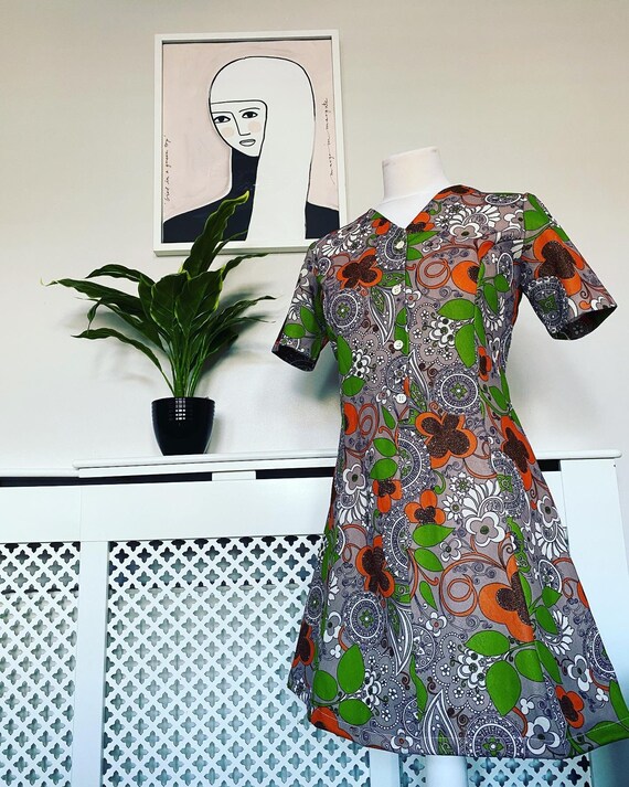 1960s psychedelic dress size 12