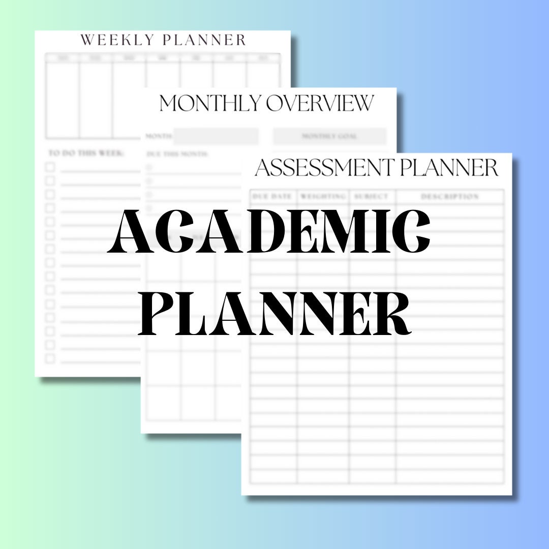 Academic Printable Planner Bundle University Planner, School Planner ...