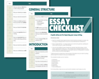 Essay Writing Checklist | Academic Writing, Essay Writing, University Student, Humanities, Law