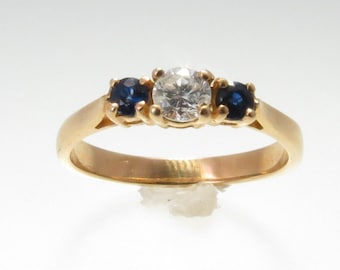 14k sapphire and diamond ring