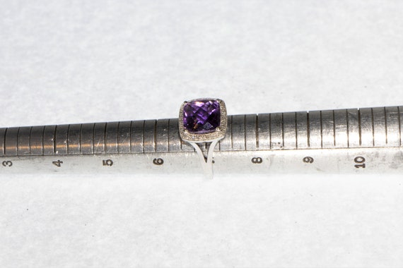 Amethyst Diamond Halo Ring - image 6