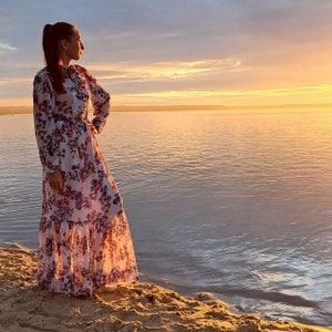 50s formal dresses PRETTYGARDEN Women's Boho Maxi Dresses Floral Short Sleeve V Neck A Li main image 1
