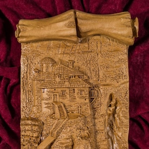 Meteora Monastery Souvenir Large Aromatic Wall Plaque made with pure beeswax mastic and incense from Mount Athos