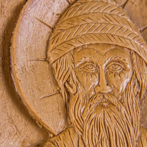 Saint Spyridon Trimythous Aromatic Christian Wall Icon Plaque made with pure beeswax mastic and incense image 5