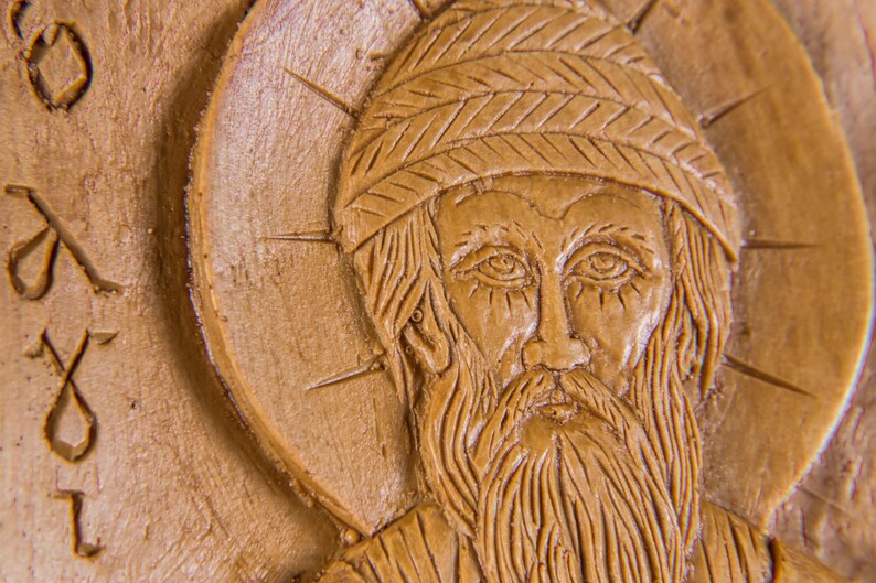 Saint Spyridon Trimythous Aromatic Christian Wall Icon Plaque made with pure beeswax mastic and incense image 5