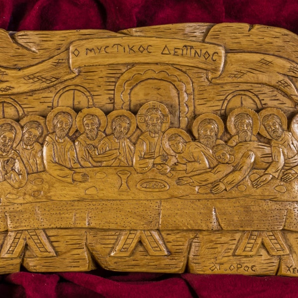 The Last Supper Aromatic Christian Wall Icon Plaque made with pure beeswax mastic and incense