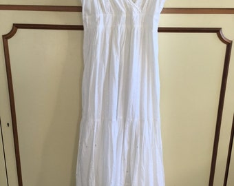 White Broderie Cotton Somerset by Alice Temperly White  Maxi Dress Size UK 10