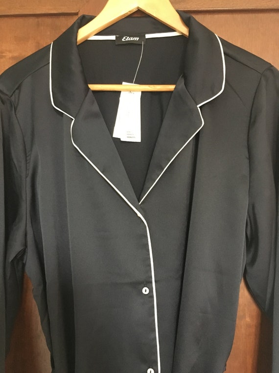 Black Satin Night Shirt Size XL