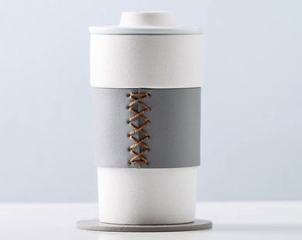 Oriarm Ceramic Tea Cup with Infuser and Lid, Tea, Coffee or Milk Tumbler
