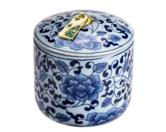 Oriarm Blue and White Porcelain Tea Canisters, Loose Leaf Tea Jars for Storage Tea