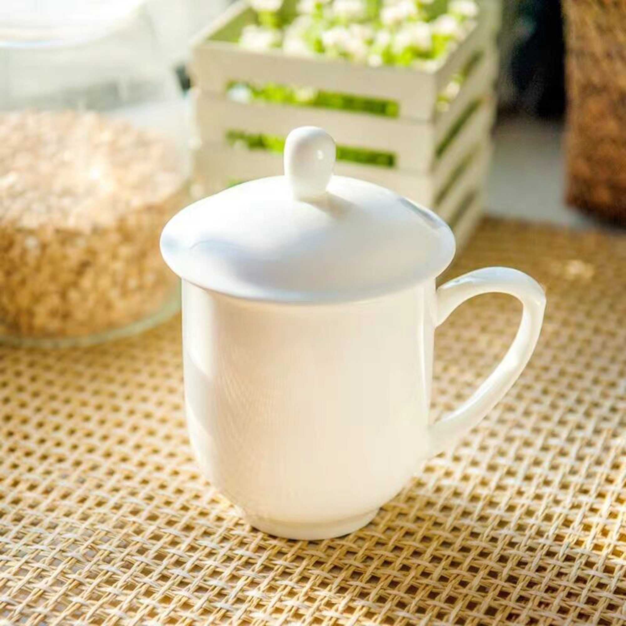 Chinese Tea Mug Ceramic Bone China Tea Mug With Lid Etsy