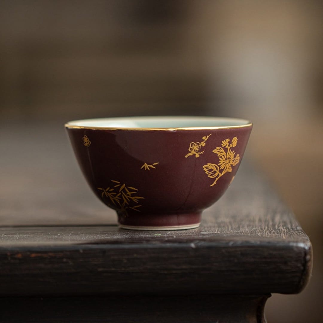 Oriarm Porcelain Tea Cup With Hand Painted Four Gentlemem Pin Etsy