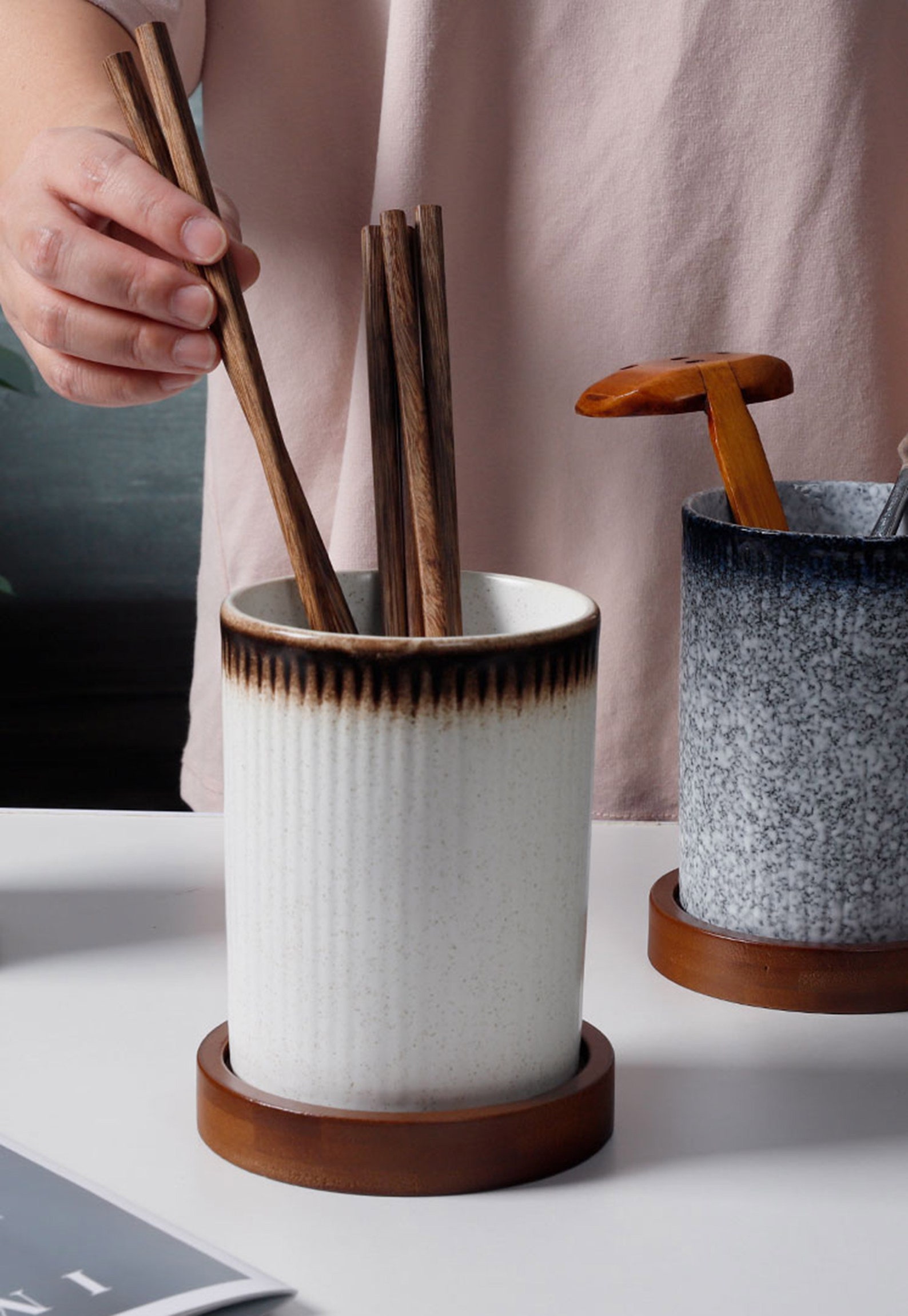 Ceramic Crock Utensil Holder for Kitchen Etsy UK