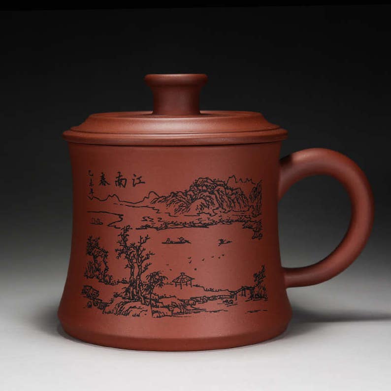 Chinese Yixing Clay Tea Mug With Lid Yixing Zisha Pottery Tea Etsy