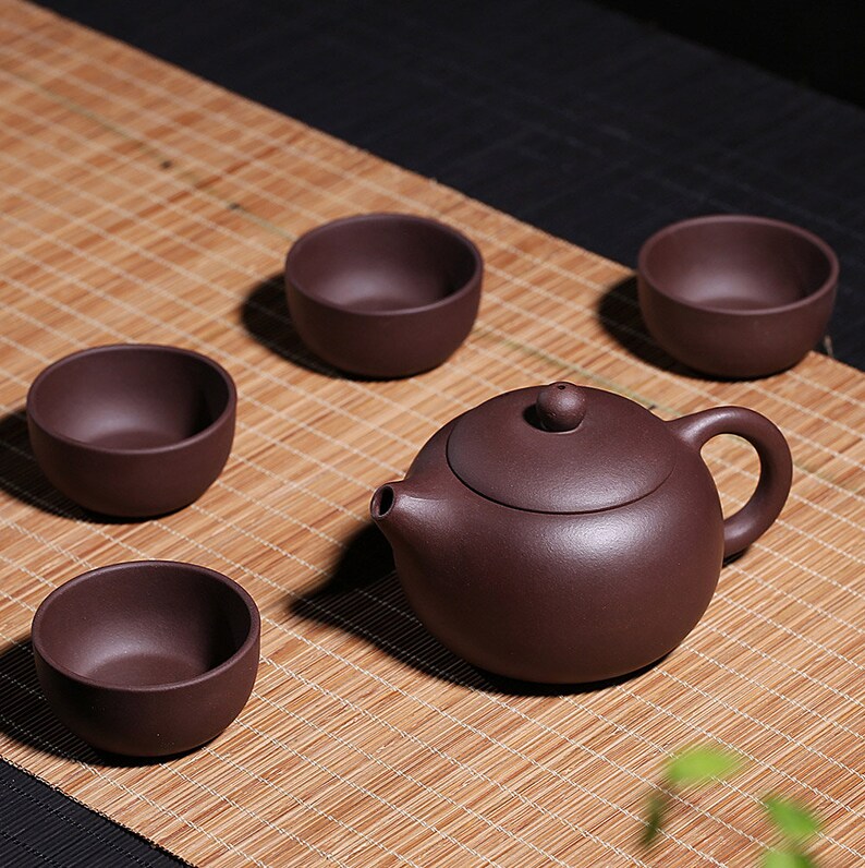 Yixing Tea Set Chinese Yixing Purple Clay Tea Pot Tea Cup Set Etsy